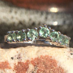 Natural Green Kyanite .925 Ring "Paraiba" Color Genuine Gemstones Earth Mined